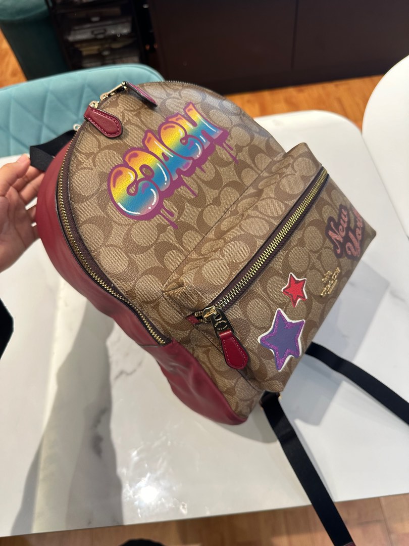 Coach medium charlie backpack in signature canvas new arrivals