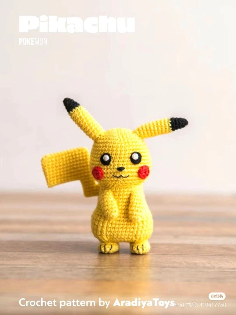 Crochet Pikachu keychain, Hobbies Toys, Stationery Craft