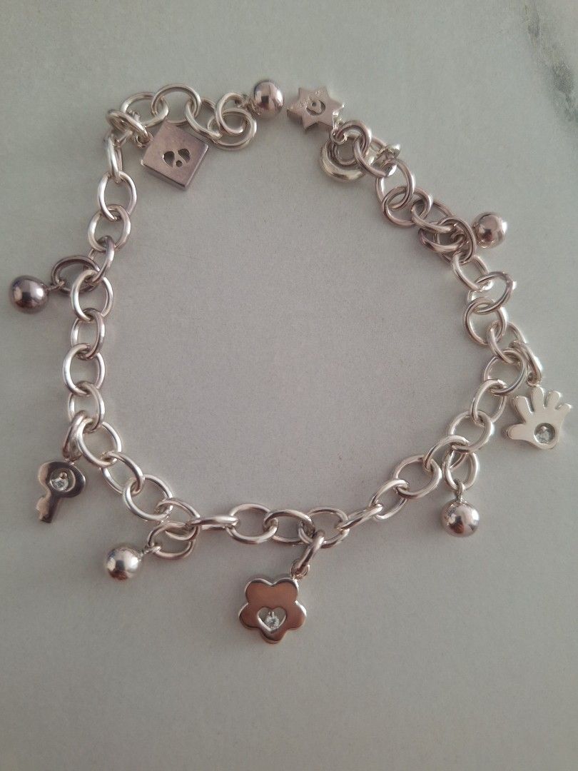 Folli Follie Sterling Silver Charm Bracelet Women s Fashion Jewelry Organisers Bracelets on Carousell