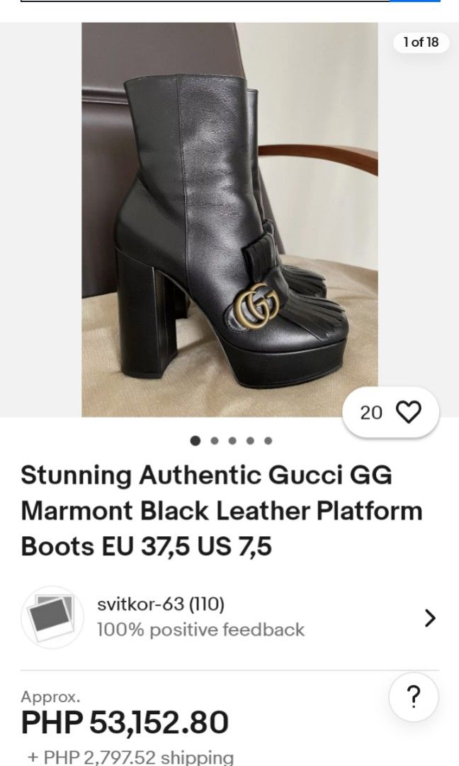 GUCCI BLOCK HEELS PLATFORM BOOTS
