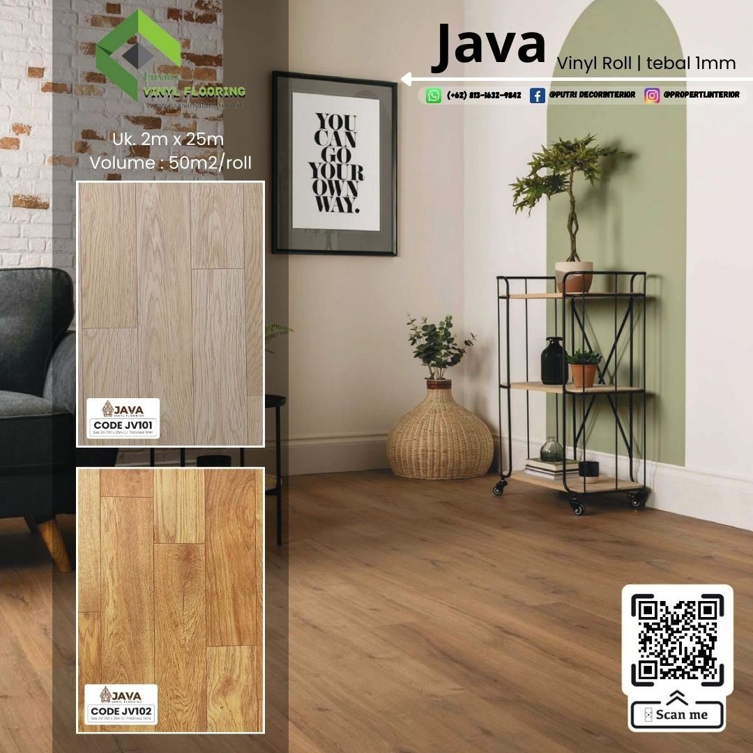 lantai vinyl roll JAVA tebal 1mm uk. 2m x 25m on Carousell