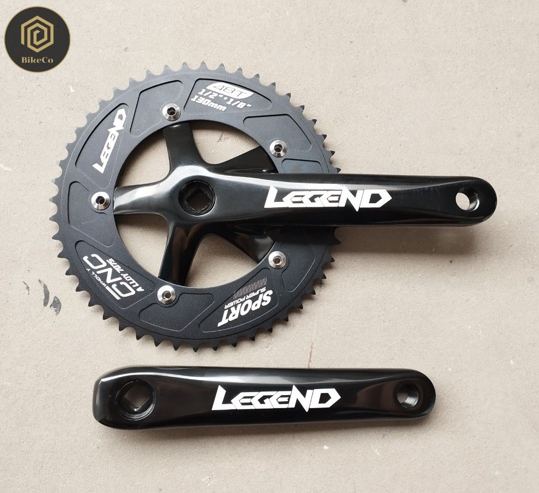 LEGEND 48T Fixie Bicycle Crankset Fixed Gear Track Bike Crank Sports Equipment Bicycles Parts Parts Accessories on Carousell