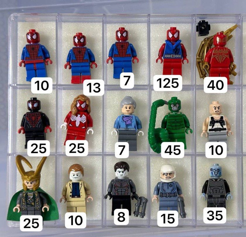 Lego Spider Man and Marvel Villains Minifigures