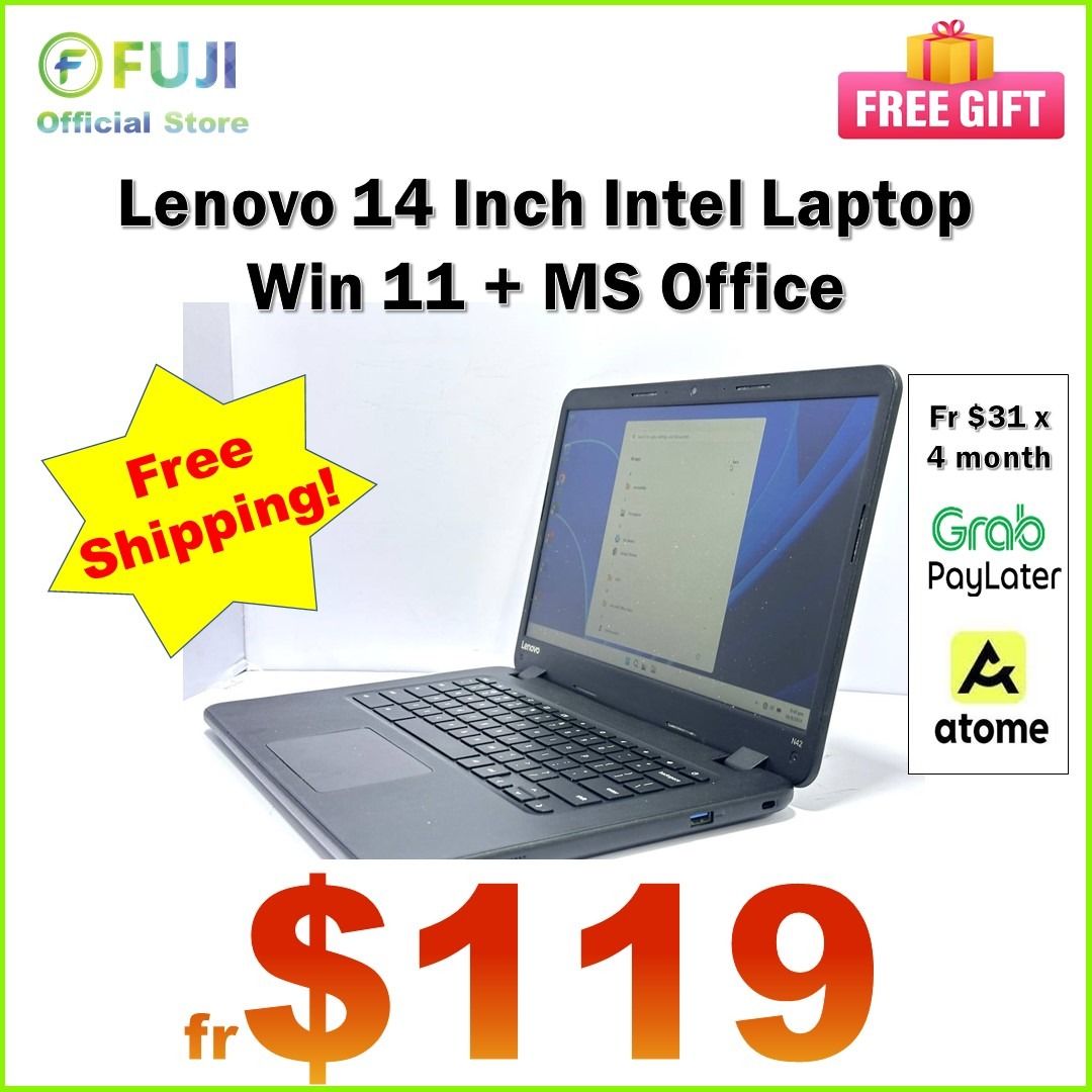 Lenovo 14 Inch Intel Win 11 Laptop Windows 11 + MS Office Best