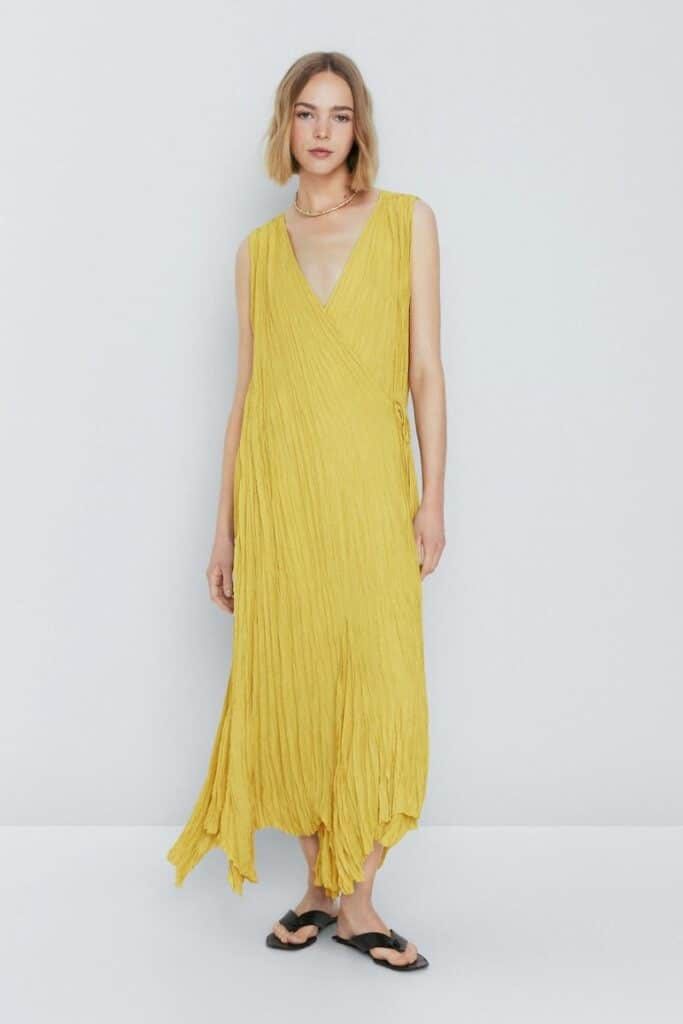Massimo dutti yellow dress online