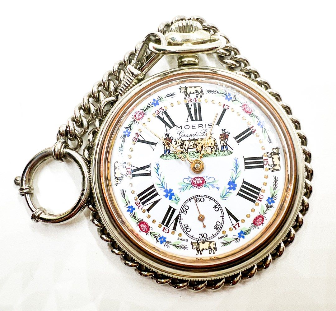 Swiss Made Moeris Pocket Watch History Moeris 17 Jewels Farmer Cow