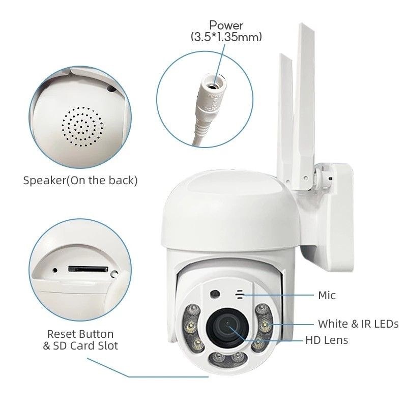 NEW V380 CCTV IP Security Camera Full HD 360 Rotation Weatherproof Mi ...