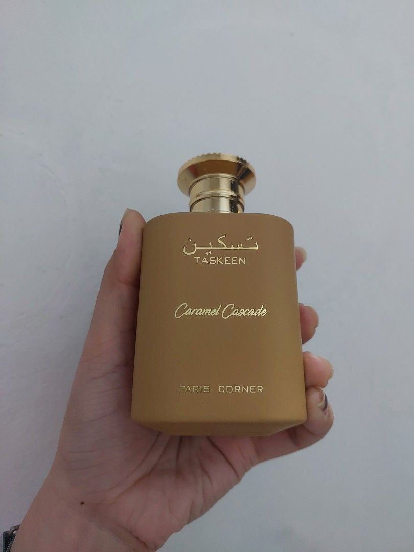 Paris Corner Taskeen Caramel Cascade (Category: Fragrance & Deodorants) located in Makati City. Submitted by razinca (Listing ID 1327521661, Image 2). Description: Bianco Latte dupe fsm only with box.