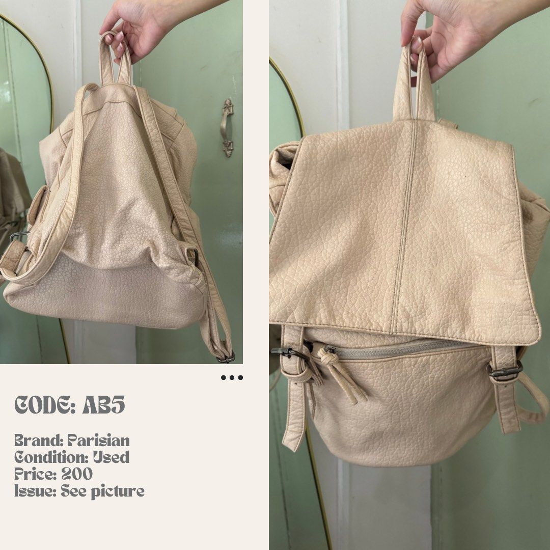 Parisian White Leather Backpack
