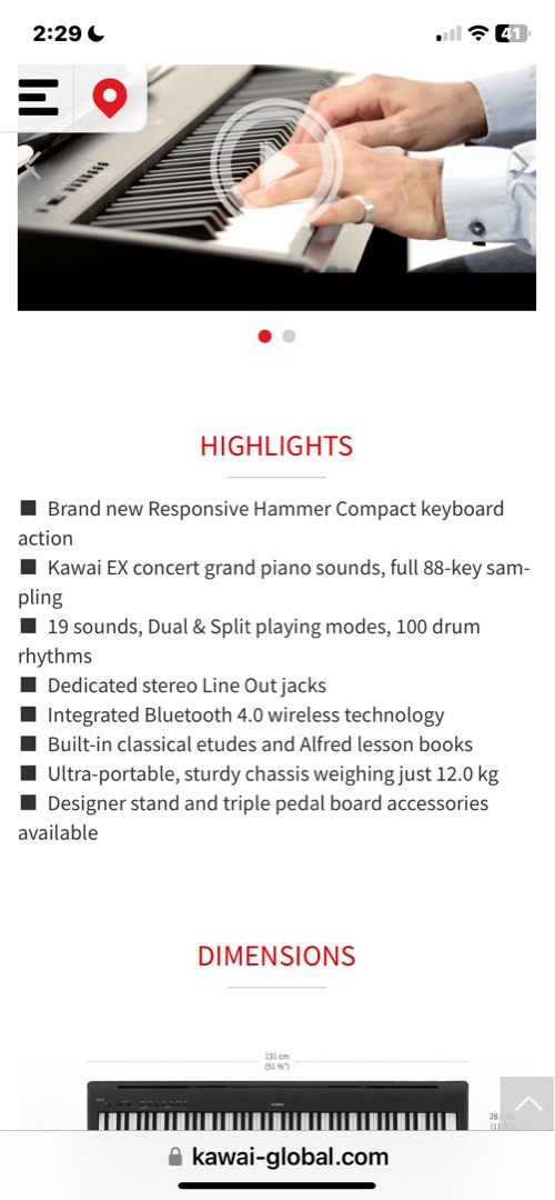 Piano keyboard 88keys set (Category: Musical Instruments) located in San Juan City. Submitted by jras647 (Listing ID 1325533868, Image 2). Description: KAWAI ES110 digital piano w/sustain pedal, music rest and double X stand .