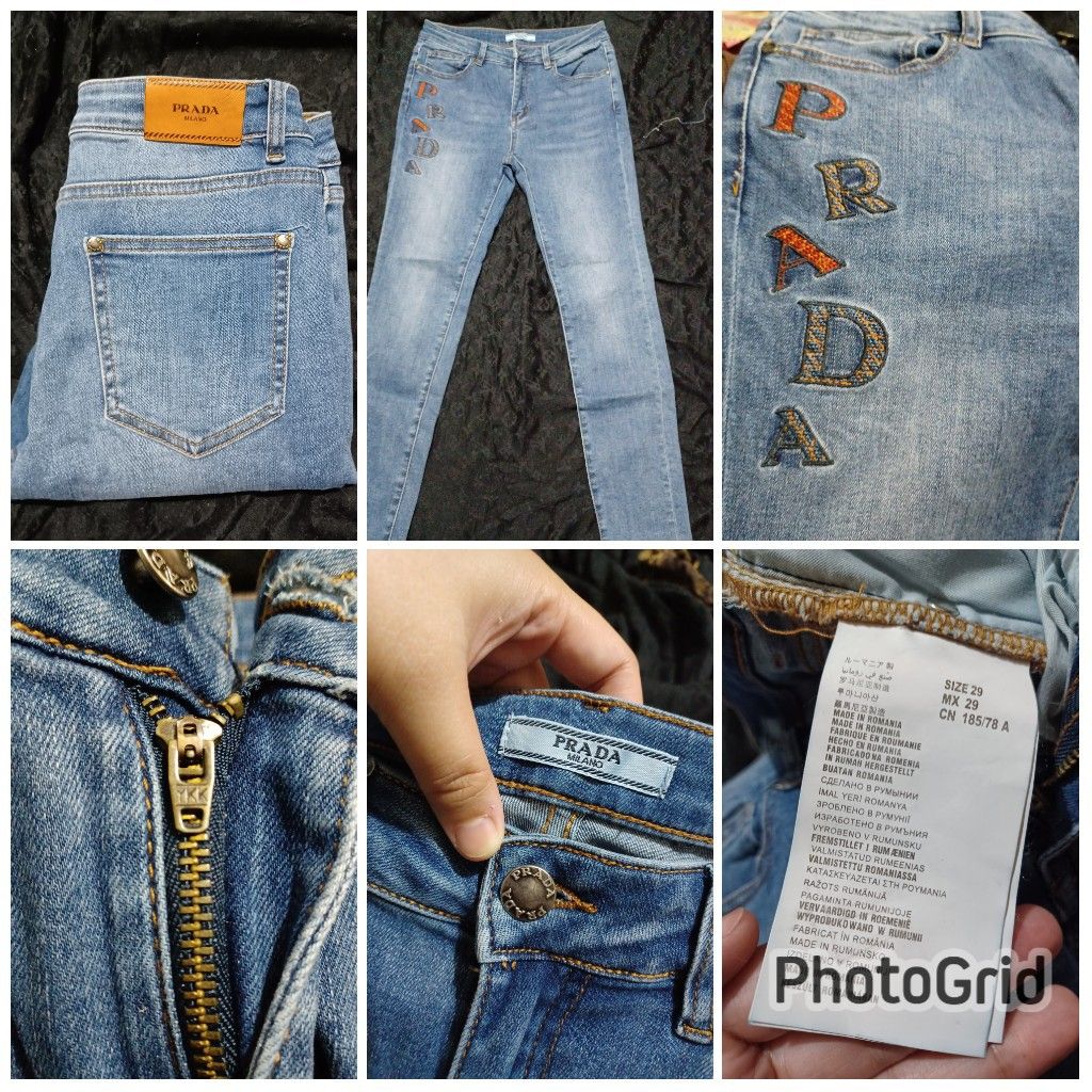 Auth Prada Milano Jeans (Category: Luxury Apparel) located in Santa Maria. Submitted by quinalva02 (Listing ID 1327424288, Image 1). Description: Prada Milano jeans pants size 29 on tag. waist - 14" flat laid via tape measure lenth - 37" flat laid via tape measure color 9/10 mop gcash / bank mod flash express / lalamove loc sta.maria bulacan.