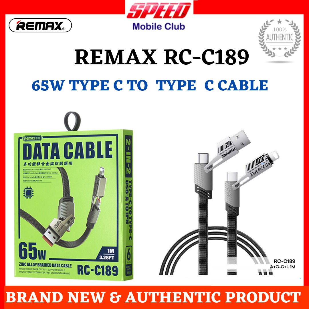 Remax RC-C189 65W Type C TO Type C Cable | Same Day Delivery | Express ...