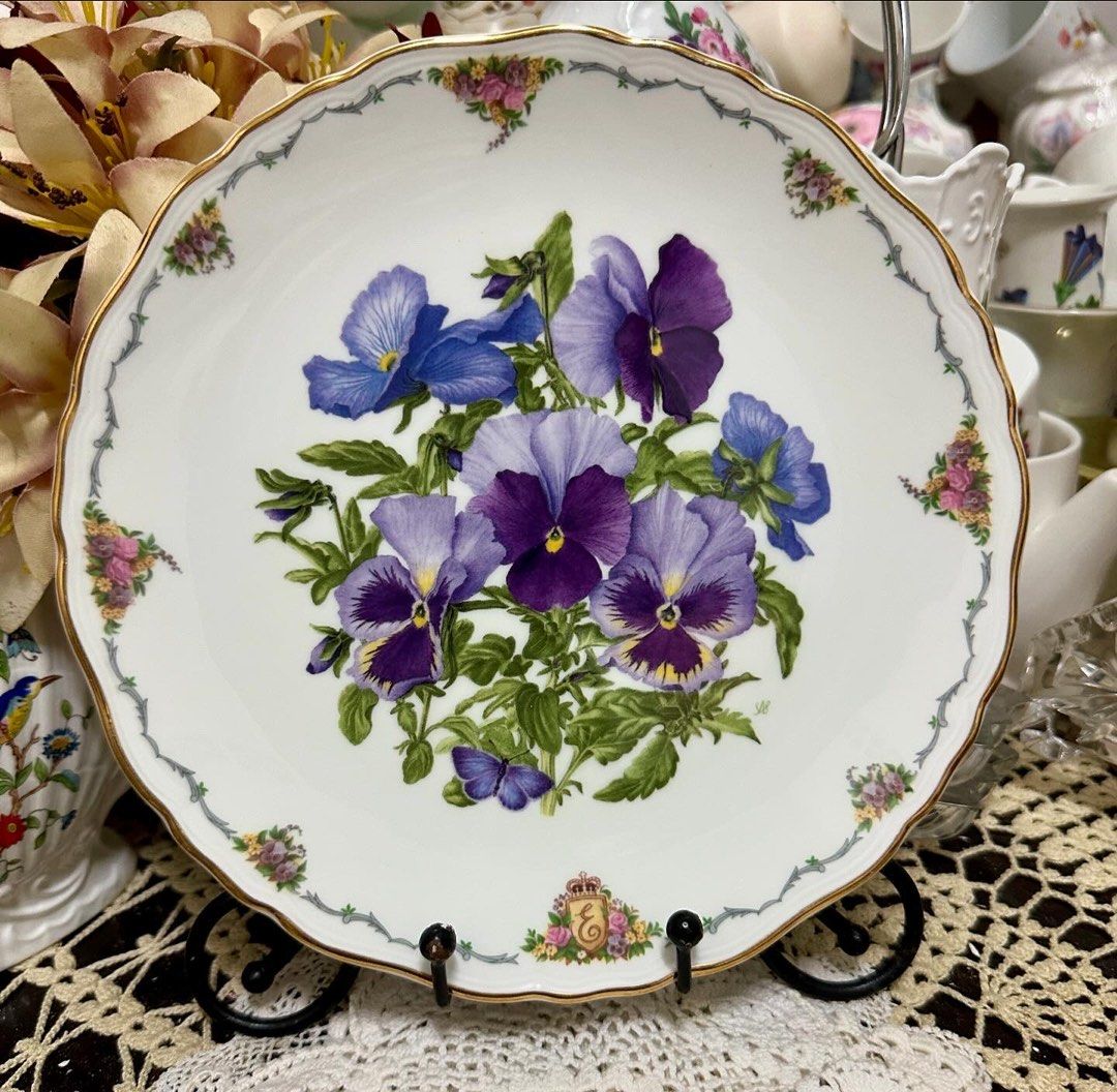 Royal Albert Pansies Deco Plate, Furniture & Home Living, Home Decor