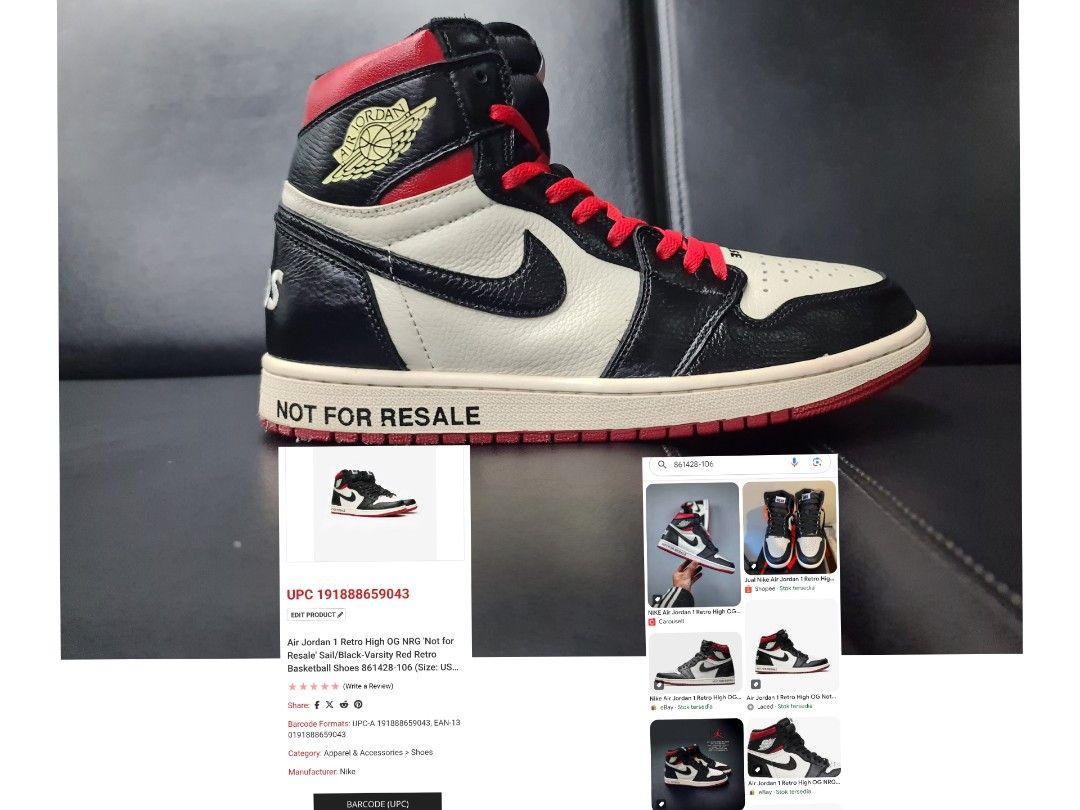 SEPATU SECOND NIKE AJ 1/ Air Jordan Retro High “Not for Resale