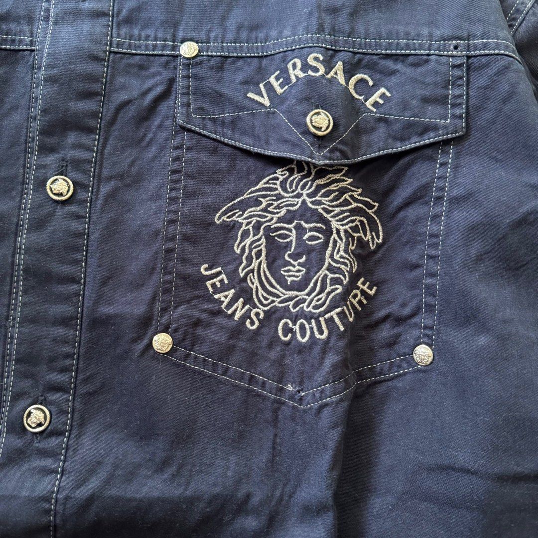 Shirt Kemeja Versace navy vintage second original not kaos celana