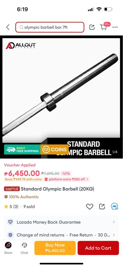 Squat Rack Multi-gym and Olympic Barbell (bar only) (Category: Weights & Dumbbells) located in Binan City. Submitted by thecoscloset (Listing ID 1327480662, Image 3). Description: Assembled but not used. Squat rack with barbell included. Total retail price is 25k, selling for 12k only..