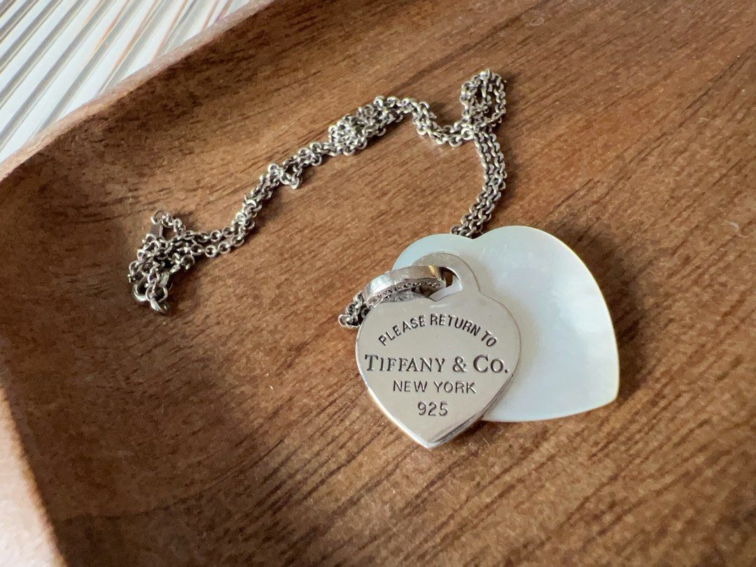 Tiffany classic silver heart necklace with shell Luxury Accessories on Carousell