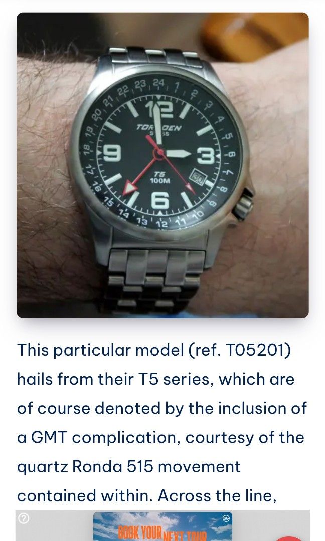 Torgoen T5 GMT watch