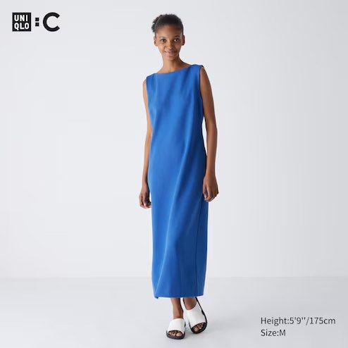 Uniqlo C Crepe Jersey Dress in Blue Women s Fashion Dresses Sets Dresses on Carousell