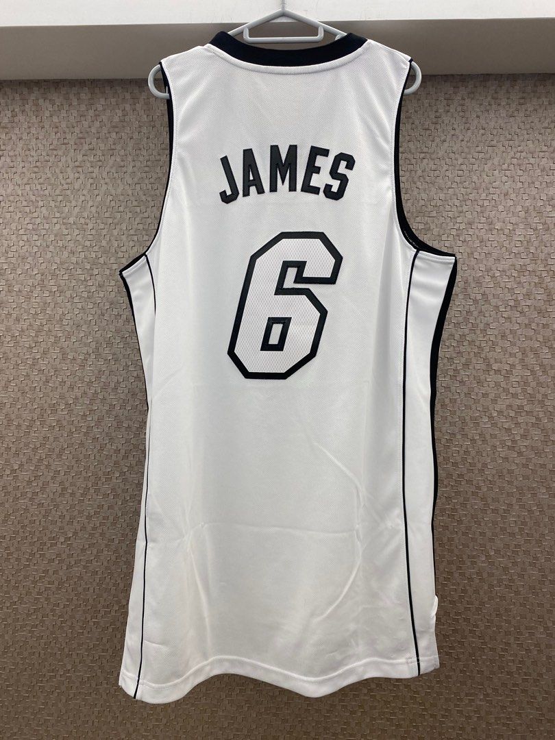 lebron james white hot heat jersey