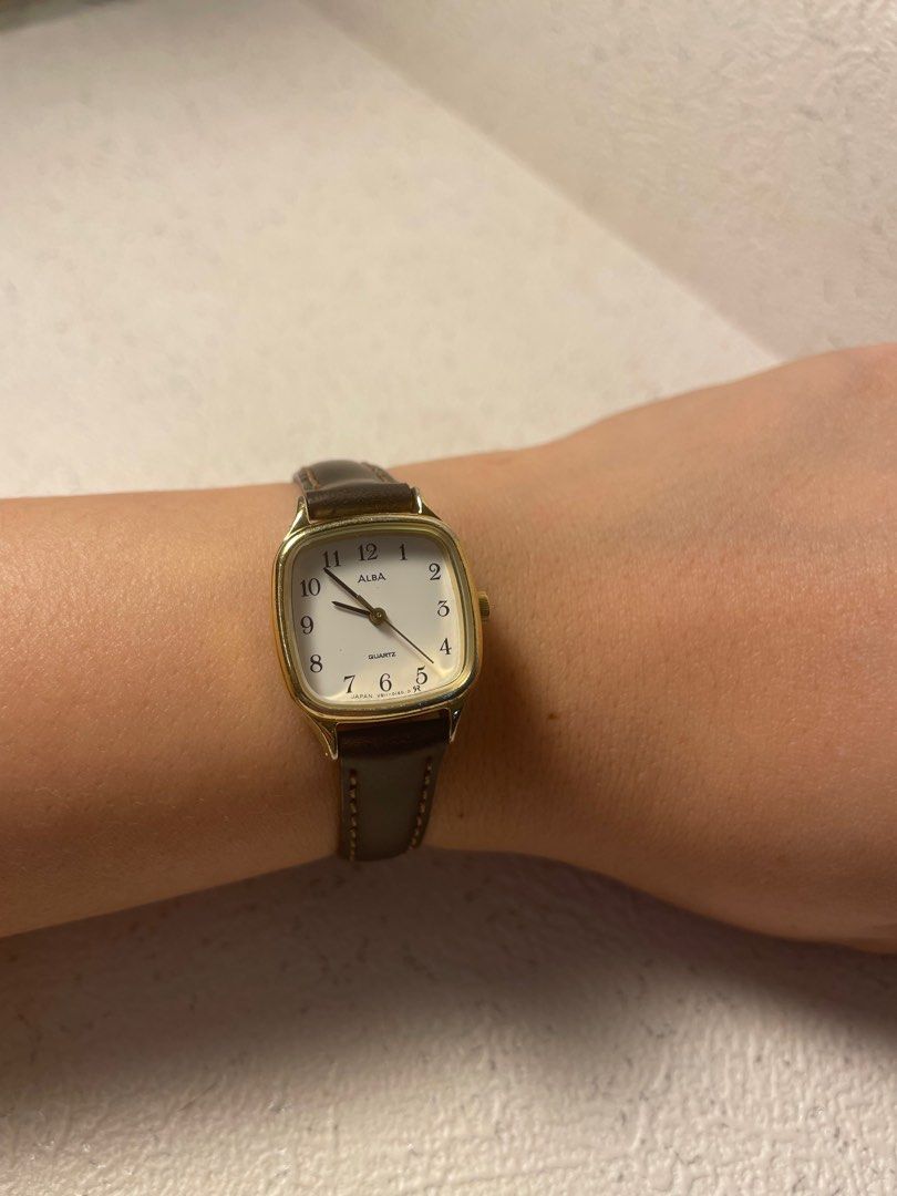 Vintage Alba Square Faced Watch Women s Fashion Watches Accessories Watches on Carousell