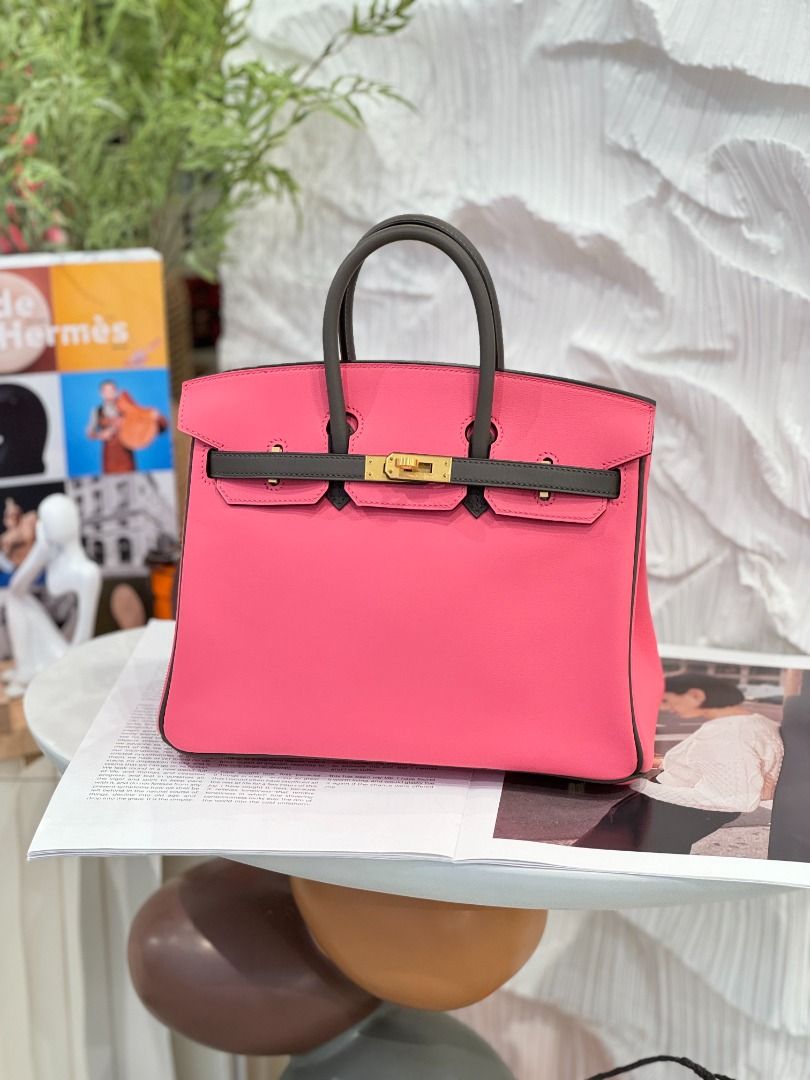 保存品✨ Birkin25 HSS 8W Rose Azalee 8F Etain Swift皮MattGHW 霧面