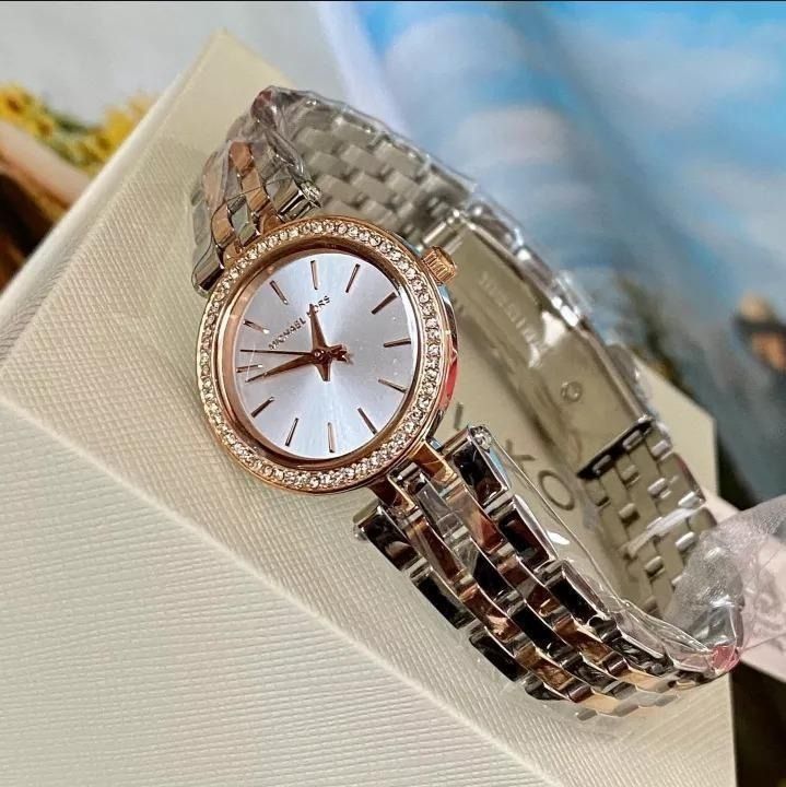 GREAT DEALS Michael Kors Rose Silver Dial Two Tone Watch MK3298