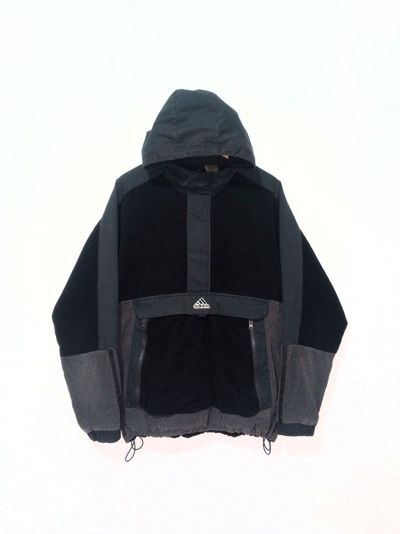 ADIDAS CORDUROY HALF ZIP HOODED Men s Fashion Coats Jackets and Outerwear on Carousell