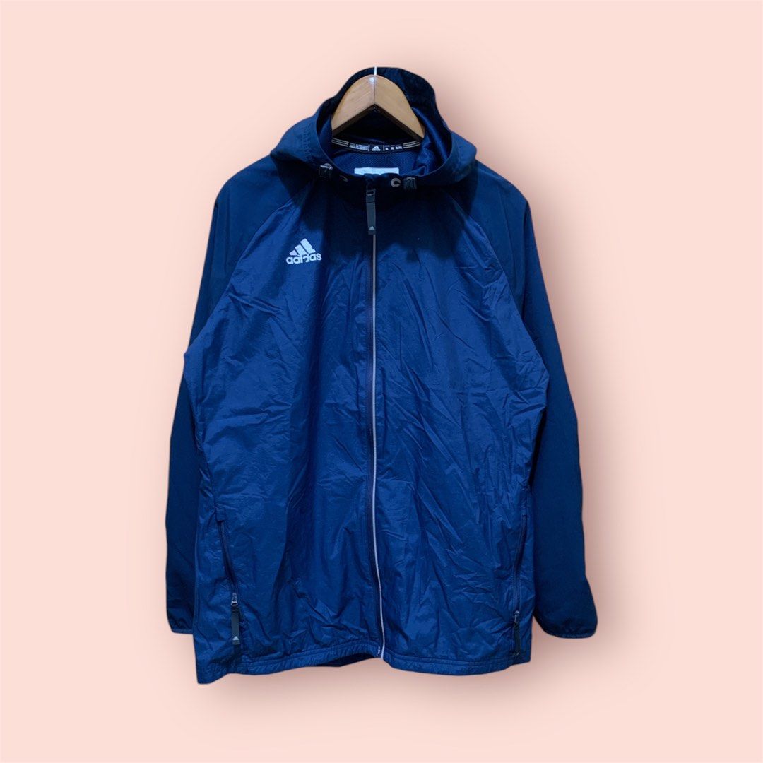 Adidas Men BLUE Modern Varsity Woven Windbreaker Jacket Fesyen Pria Pakaian Baju Luaran di Carousell