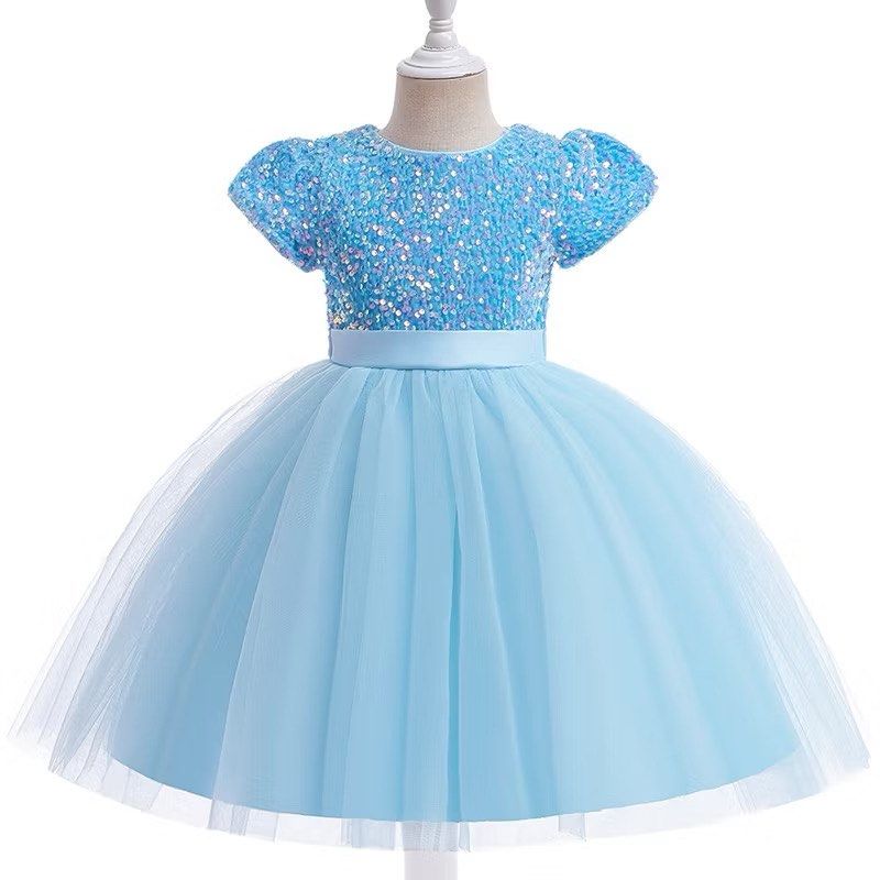 Baby blue sequin dress kids, Babies & Kids, Babies & Kids Fashion on  Carousell