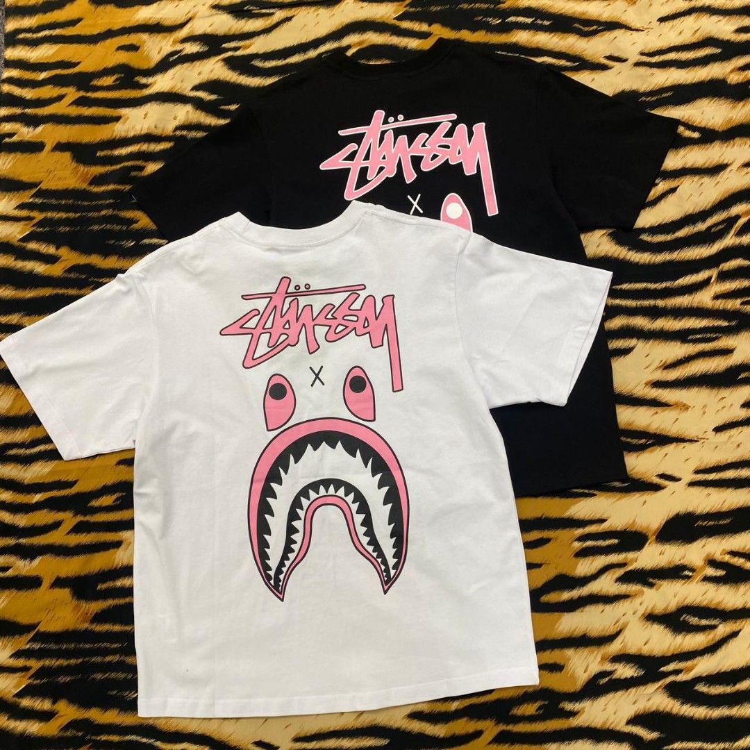 Bape x stussy t shirt best sale