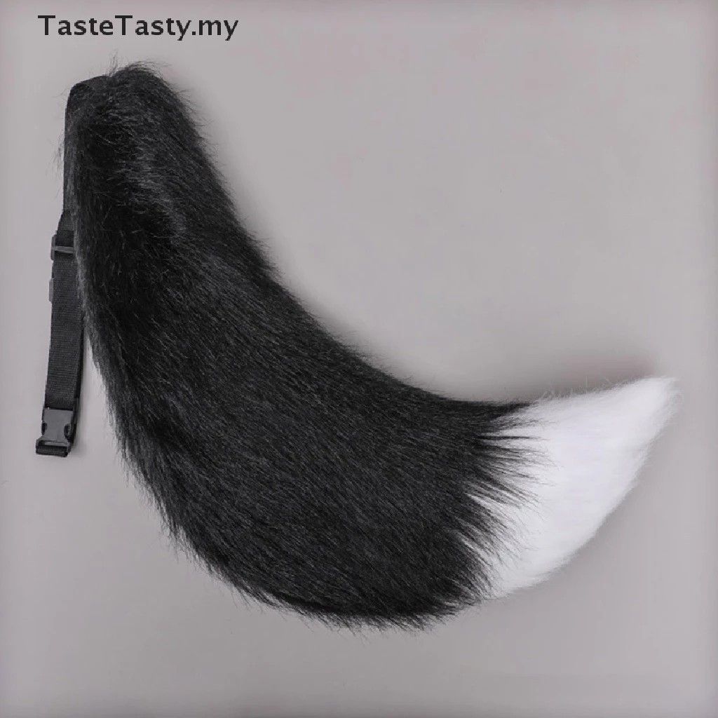 Black & White Animal Wolf Dog Ears Headband & Fox Tail, Hobbies & Toys