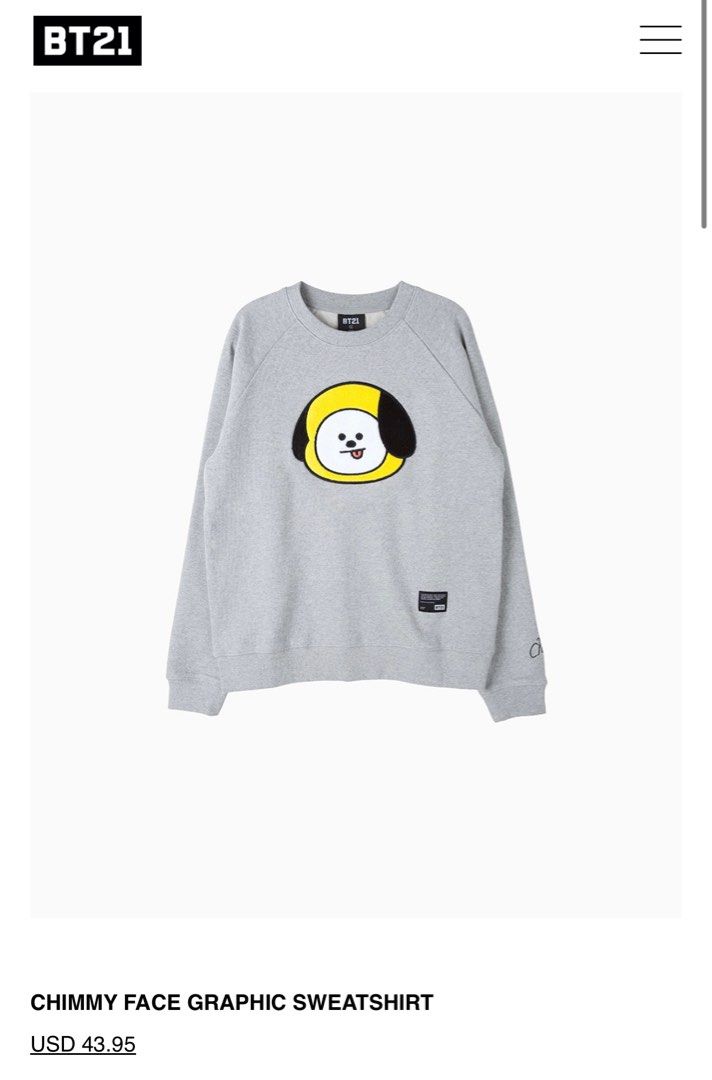 BT21 Chimmy Face Graphic Sweatshirt