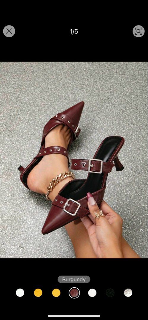 Burgundy Pointed Toe Heels (Category: Heels) located in Santa Cruz. Submitted by jijithecat (Listing ID 1327574206, Image 2). Description: Only used once.