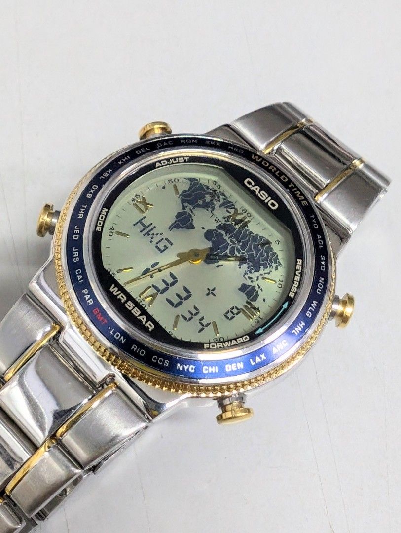 CASIO WORLD TIME ABX-610 QW-1326 VINTAGE, Men's Fashion, Watches