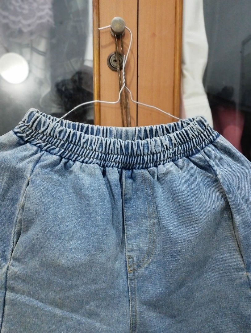 Celana denim anak celana panjang anak pinggang karet preloved L - Main Image