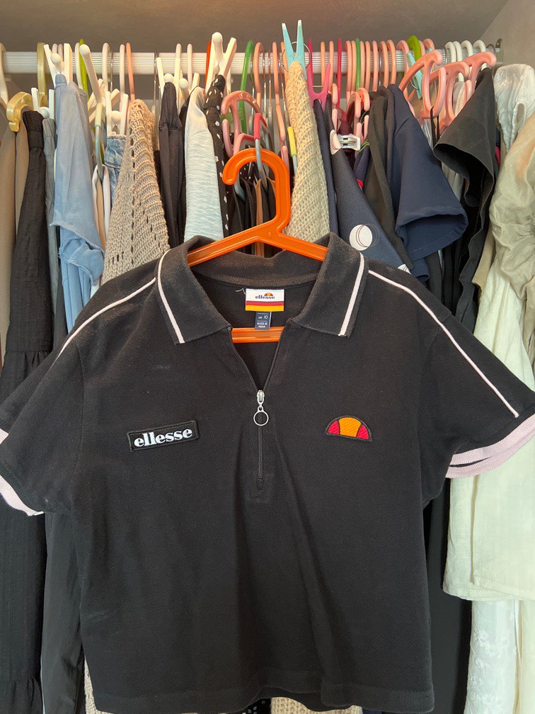 Ellesse Black Polo Crop Top Women s Fashion Tops Other Tops on Carousell