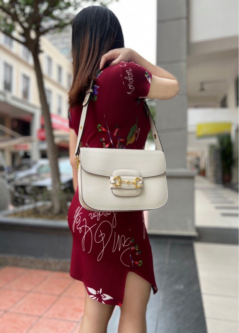 FAST DEAL Authentic GUCCI As New Horsebit White Sling Bag For Women Bag