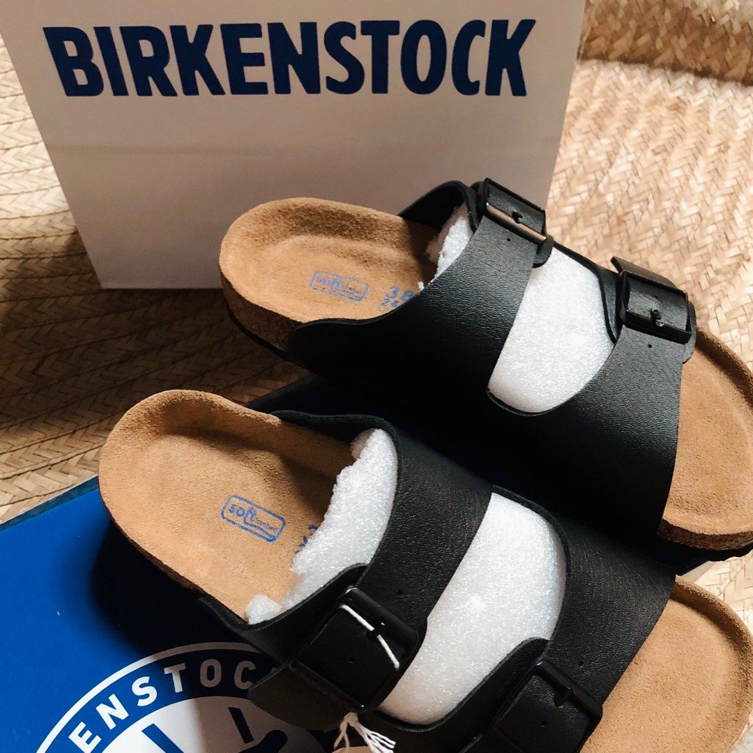 FOOTBED BIRKENSTOCK SIZE 38 BLACK Men s Fashion Footwear Slippers Slides on Carousell