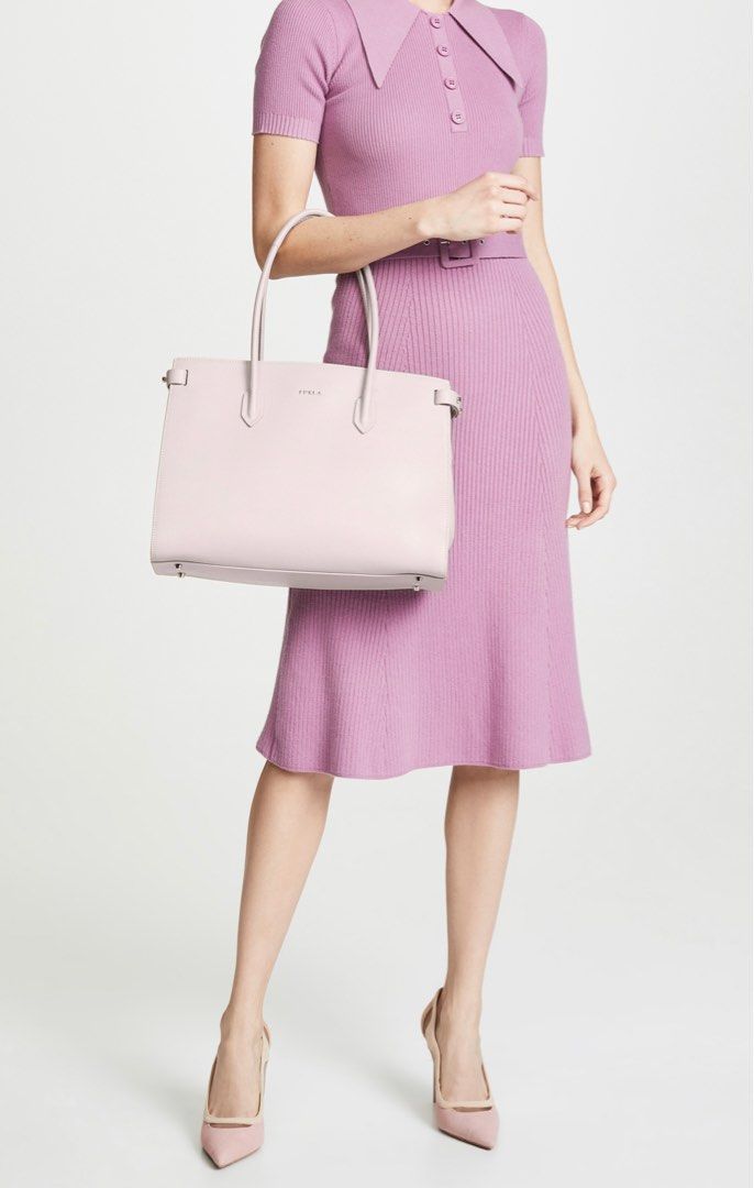 Furla Pin Medium East West Tote in Dahlia Light Muted Pink Luxury Bags Wallets on Carousell