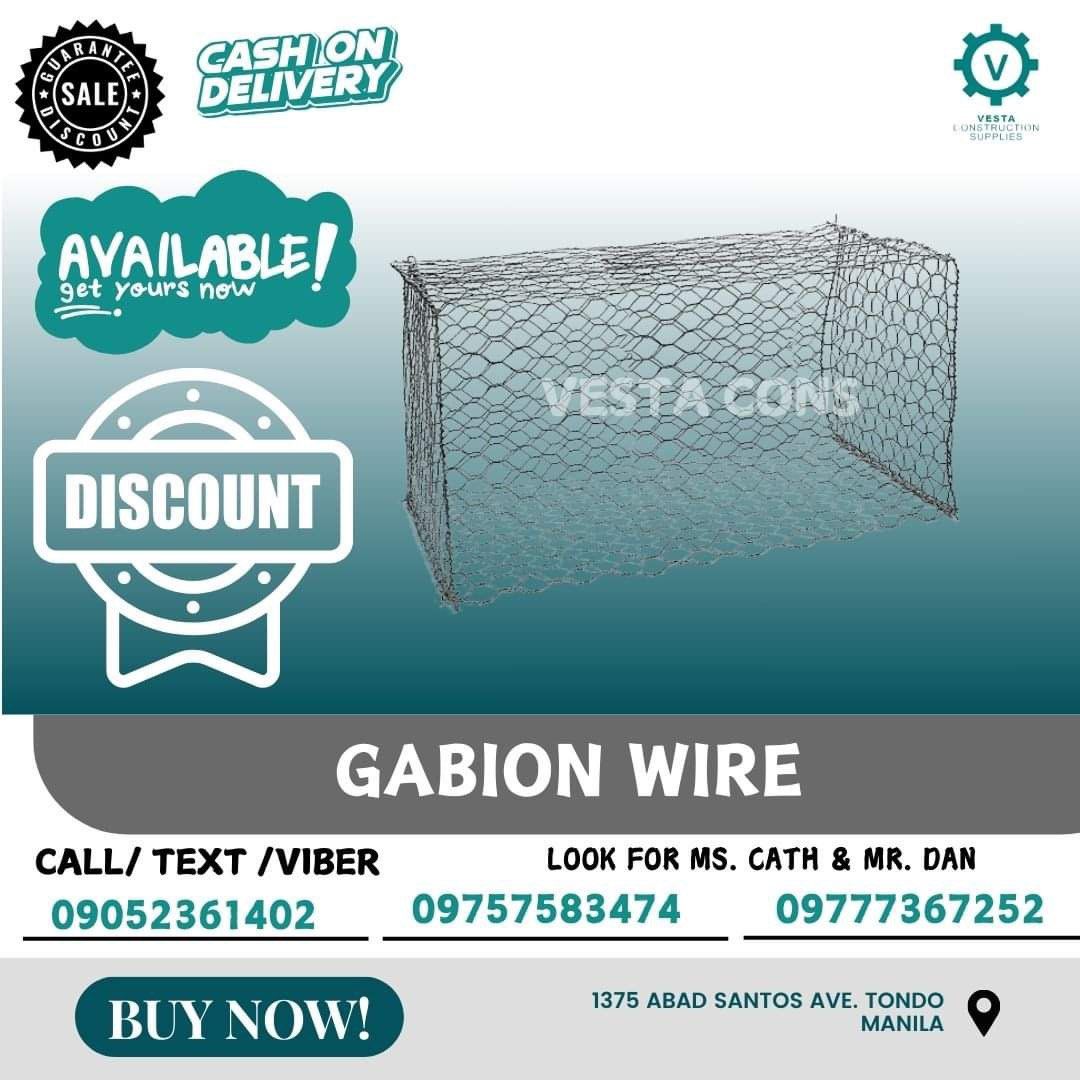 Gabion wire (Category: Construction & Building Materials) located in Manila. Submitted by cathvesta_sales (Listing ID 1327585484, Image 1). Description: .