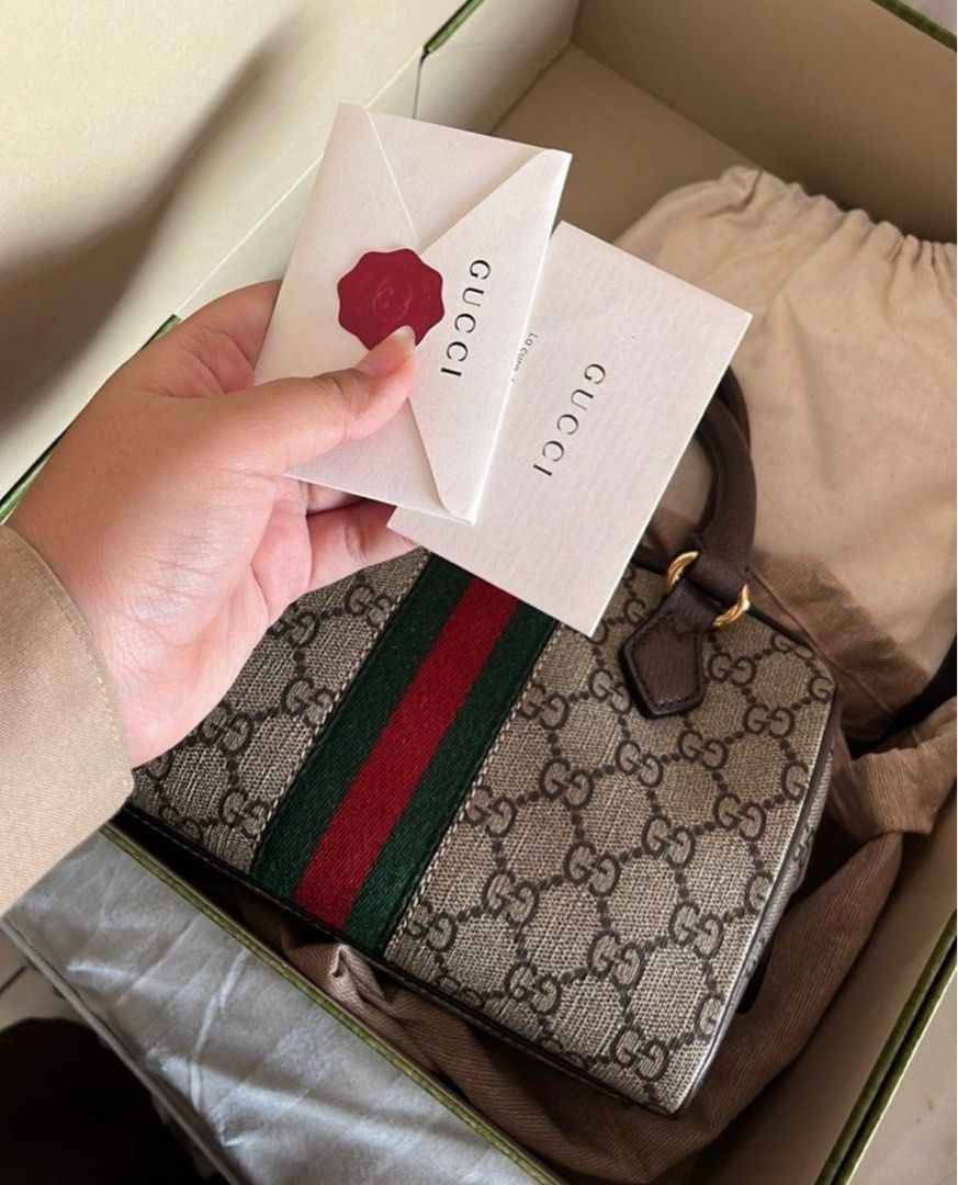 Gucci Ophidia Mini Top Handle Bag GG, Barang Mewah, Tas Dompet