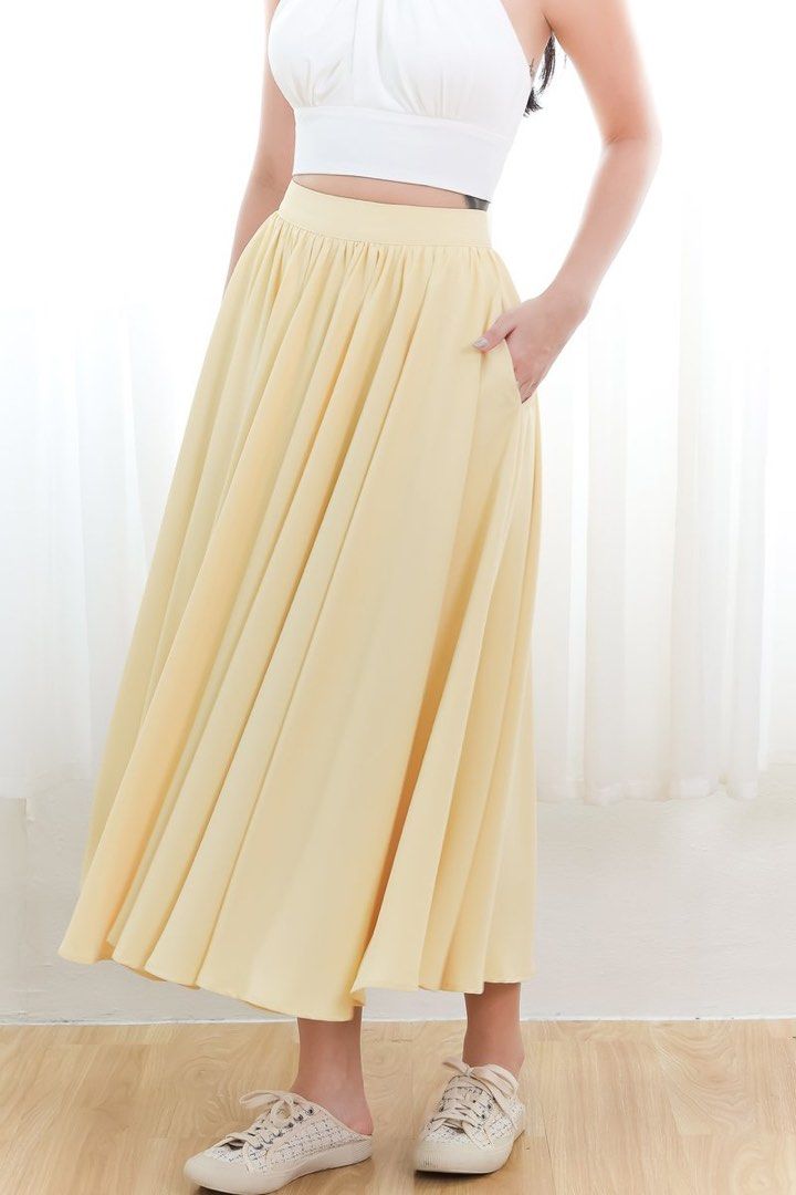 Heda Co-Ord Maxi Skirt In Yellow Petite Length ), Women's - Main Image