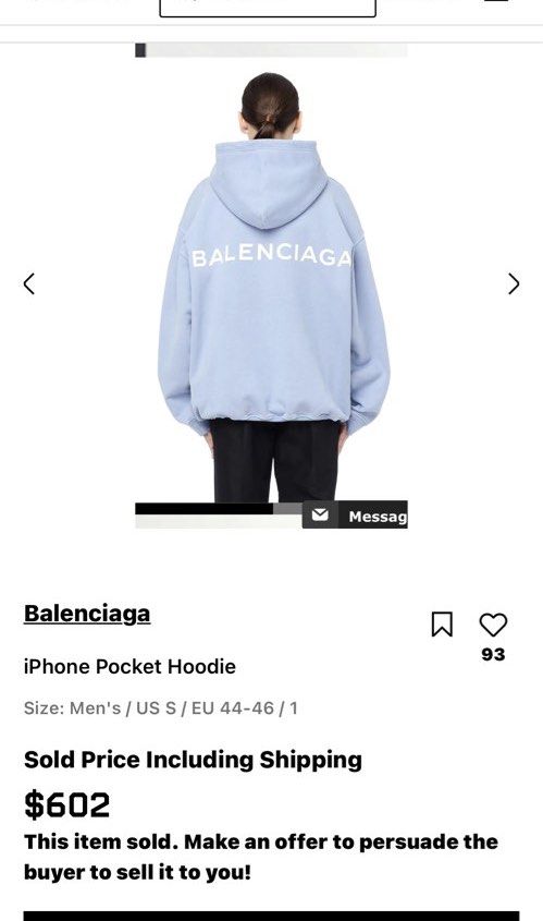 Hoodie Balenciaga With Pockets Iphone