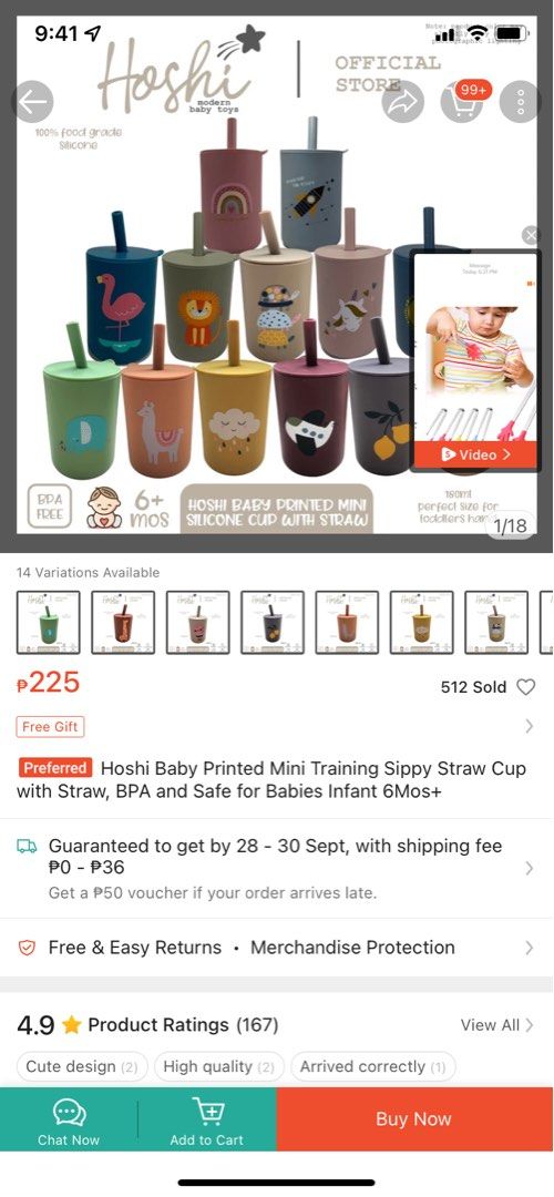 Hoshi Silicone Zippy Cup (Take-All) (Category: Weaning & Toddler Feeding) located in Mandaluyong City. Submitted by aprils_botique (Listing ID 1327686852, Image 2). Description: Original Hoshi Silicone Zippy Cup Preloved ✨ Good As new No damage ✨ No Stains Only Issue: Missing Straw for Pink Cup.