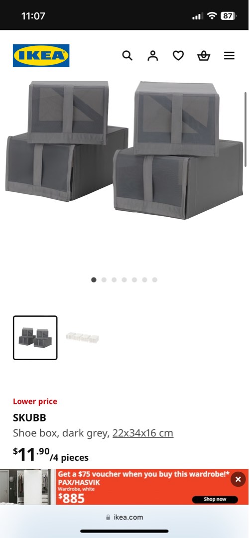 IKEA SKUBB Shoe boxes x 7 Furniture Home Living Home Improvement Organisation Storage Boxes Baskets on Carousell