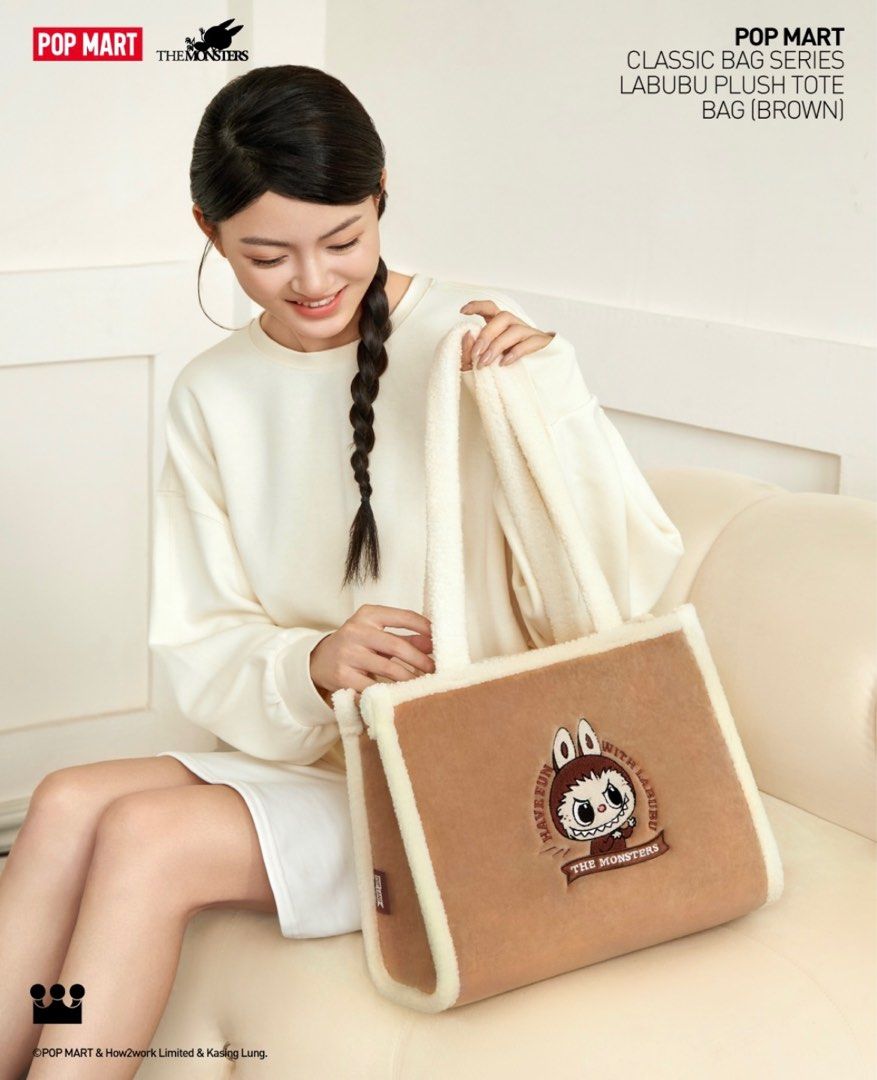 LABUBU CLASSIC BAG SERIES POPMART LABUBU PLUSH (TOTE BAG , BERBER