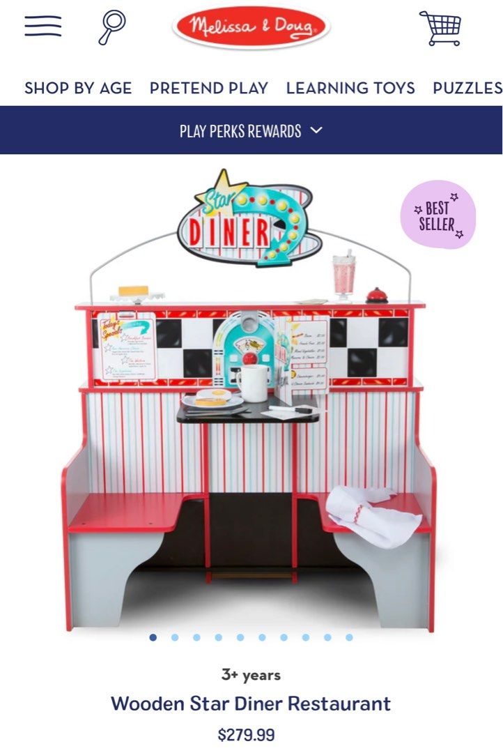 Melissa and Doug Wooden Star Diner Restaurant Hobbies Toys Toys Games on Carousell
