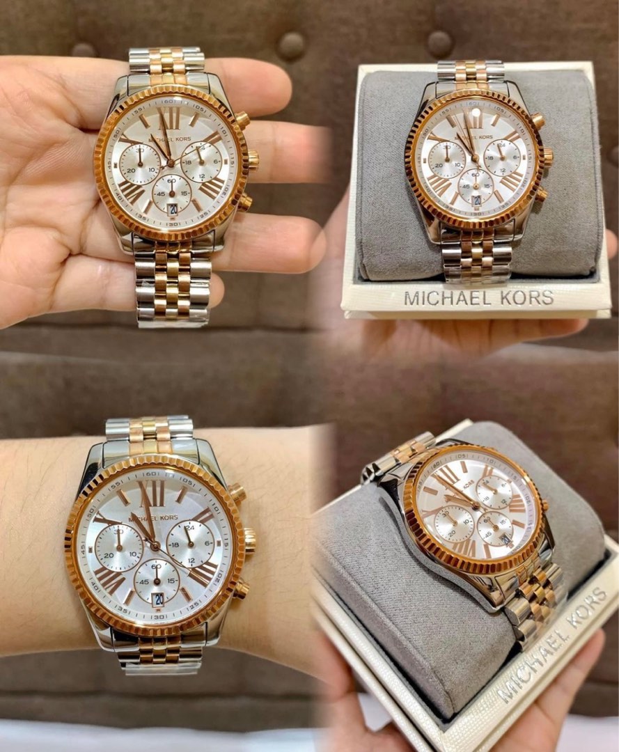 Mk lexington in tri tone Women s Fashion Watches Accessories Watches on Carousell