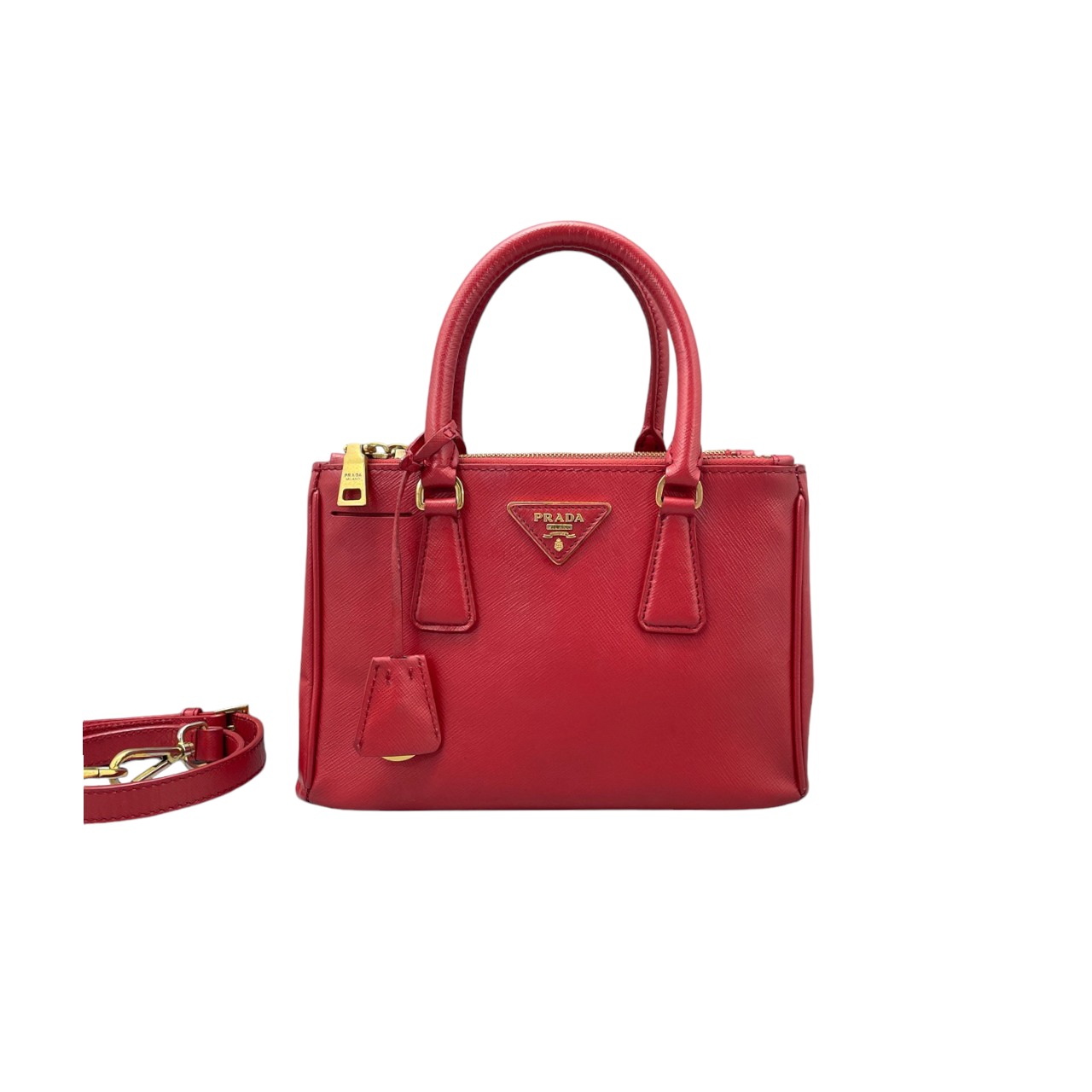 Prada Small Galleria in Red Saffiano Leather Luxury Bags Wallets on Carousell